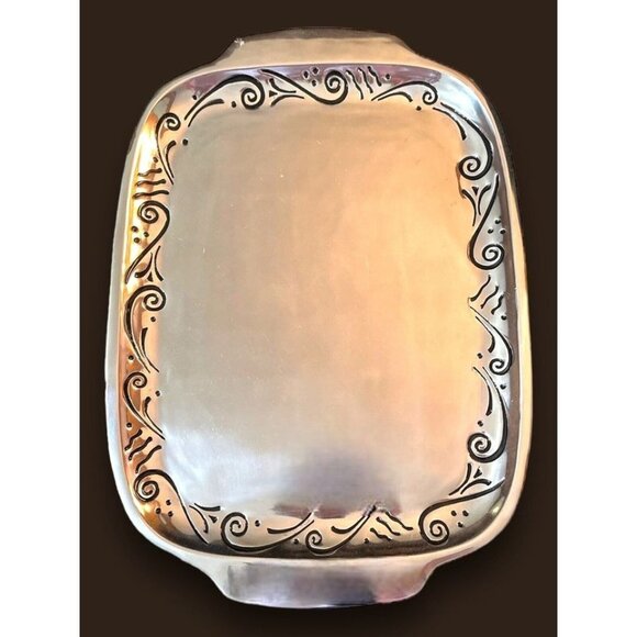 Vintage Lenox Spyro Handcrafted Serving Tray Intricate Scrollwork Design - Picture 2 of 10